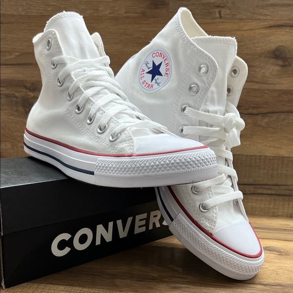 Converse All Star White Canvas High-Tops - Picture 1 of 9